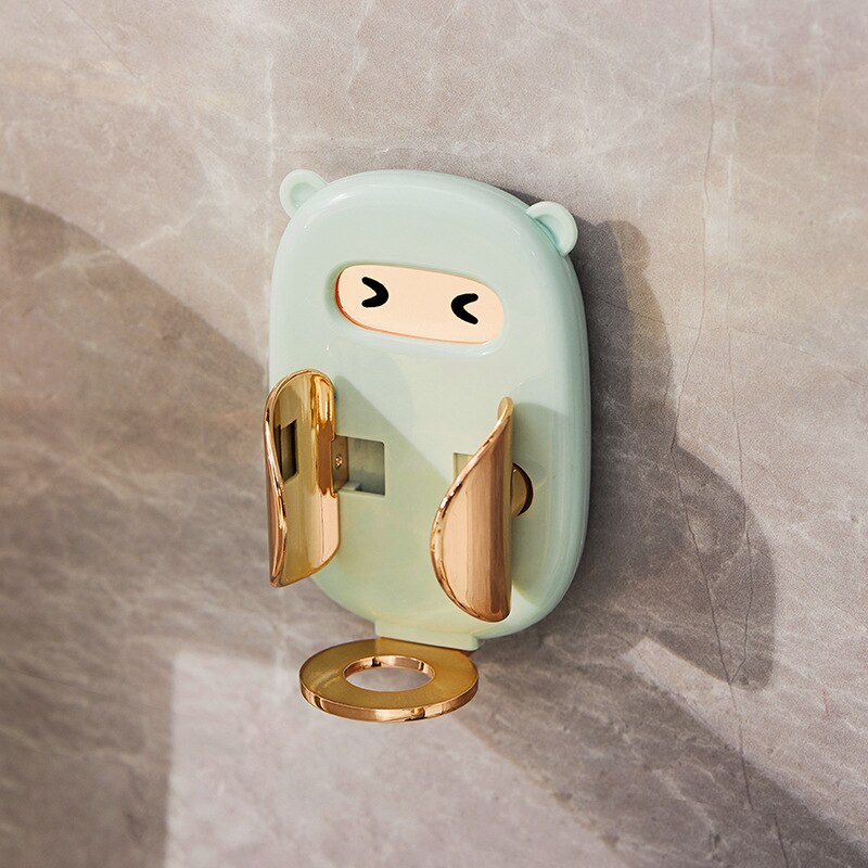 Electric Toothbrush Holder Luxury Gravity Induction Punch-free Retractable Water Proof Bathroom Toothbrush Drain Rack Organizer: Light Green