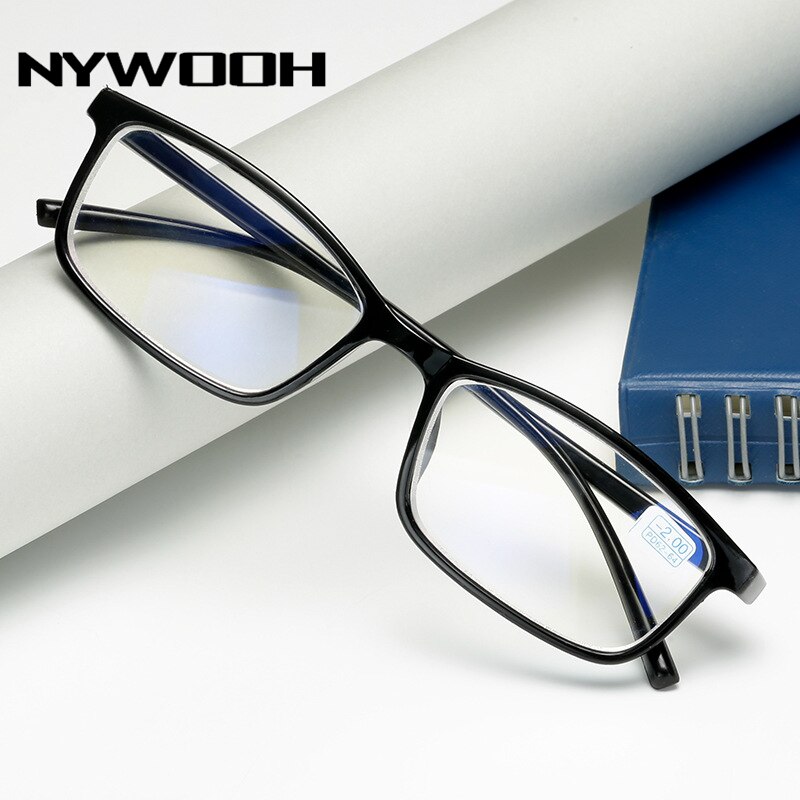 Nywooh sininen elokuva valmis myopia lasit miehet mustat silmälasit lyhytnäköiset silmälasit  -1.0 -1.5 -2 -2.5 -3. -3.5 -4