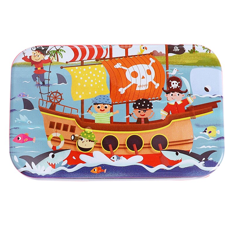 60 Pieces Wooden Puzzle Toys for Children Cartoon Animal Vehicle Wood Jigsaw Baby Montessori Educational Toy Kids Christmas: 354