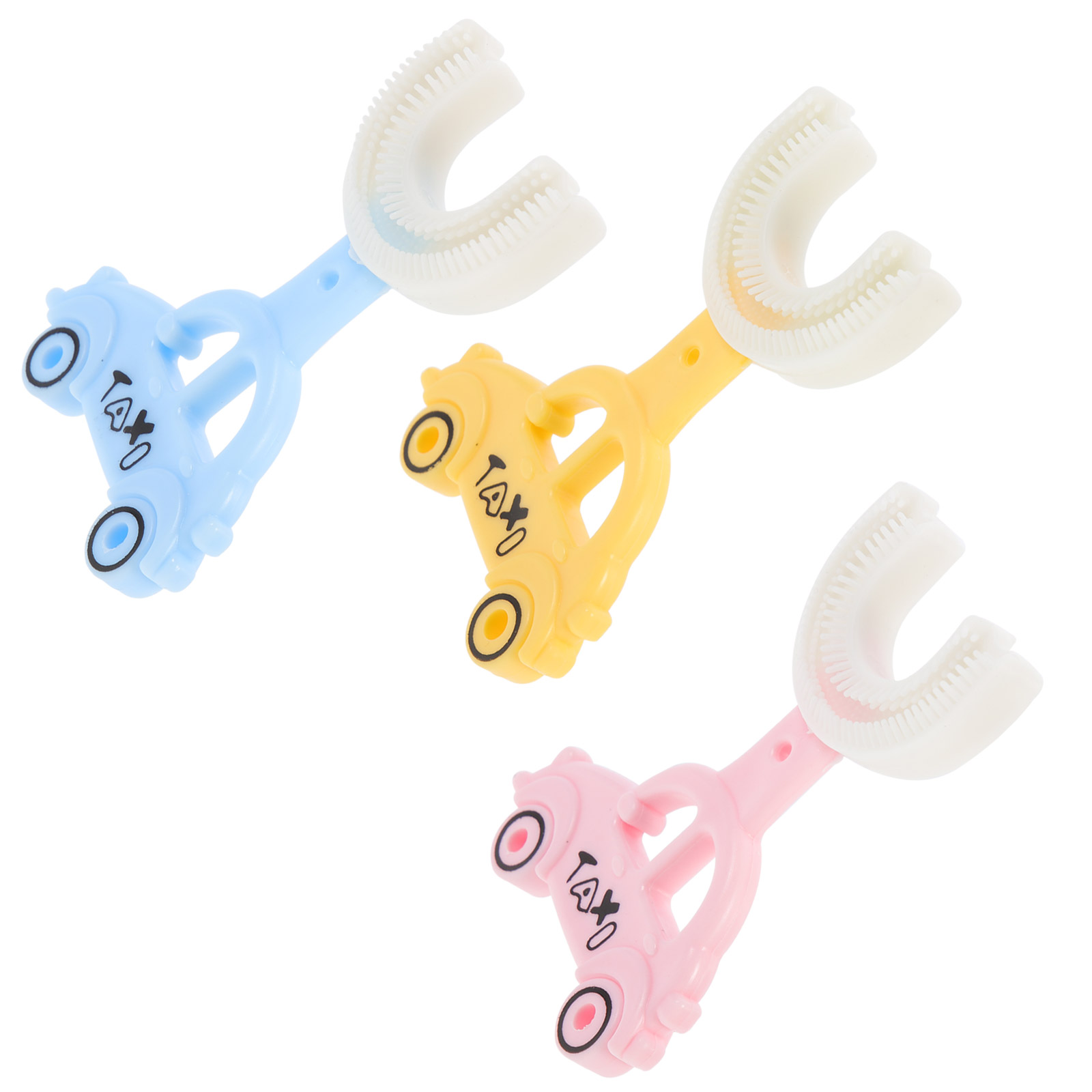 3Pcs U-Vormige Tandenborstel Kinderen Siliconen Tandenborstel Bijtvast Tooth Cleaner