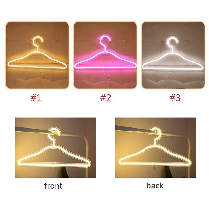 Cintre Led néon pour vêtements, lampe Ins, support décoratif pour robe de mariée romantique