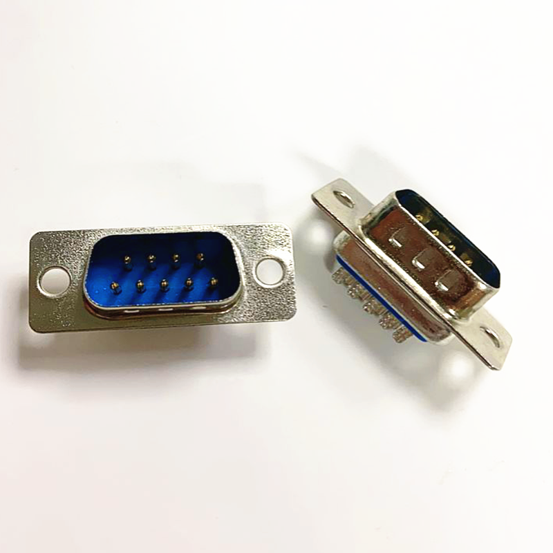 10 unids/lote conector de puerto serie RS232 DB9 enchufe macho y hembra/conector de clavija adaptador de enchufe COM RS232 de cobre de 9 pines: Gris oscuro