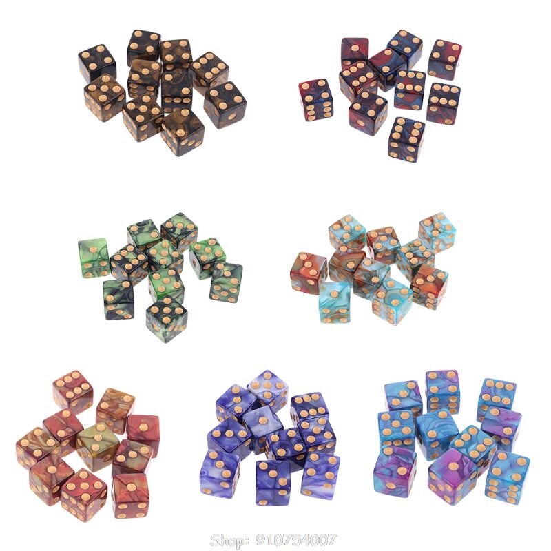10pcs/set Number 16 Square Polyhedral Dices Beads Number Dials Desktop Table Board Games O28 20