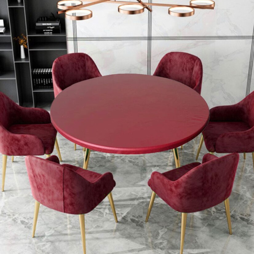 Ronde Tafel Cover Waterdichte Case Voor Eettafel Olie-Proof Elastische Tafelkleed Voorzien Bruiloft Decoratie Huis Hotel