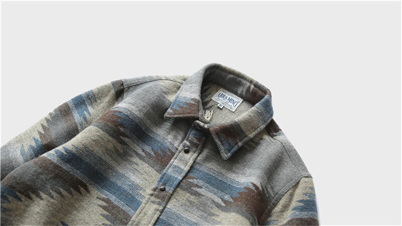 chemises en flanelle Folk-chemises personnalisées pour hommes Vintage laine loisirs modèle robe chemise décontractée hommes japonais Streetwear chemises