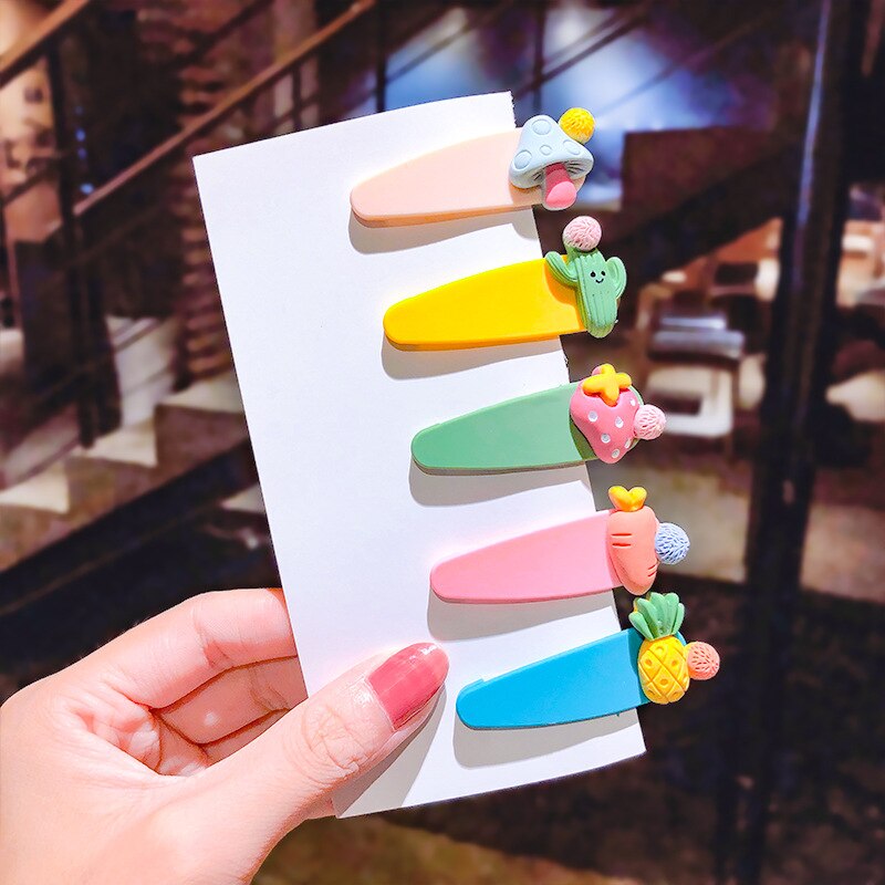 5 pieces Acrylic frosted children hairpin candy color cute animal hairpin girl baby bangs hairpin hair accessories: 3