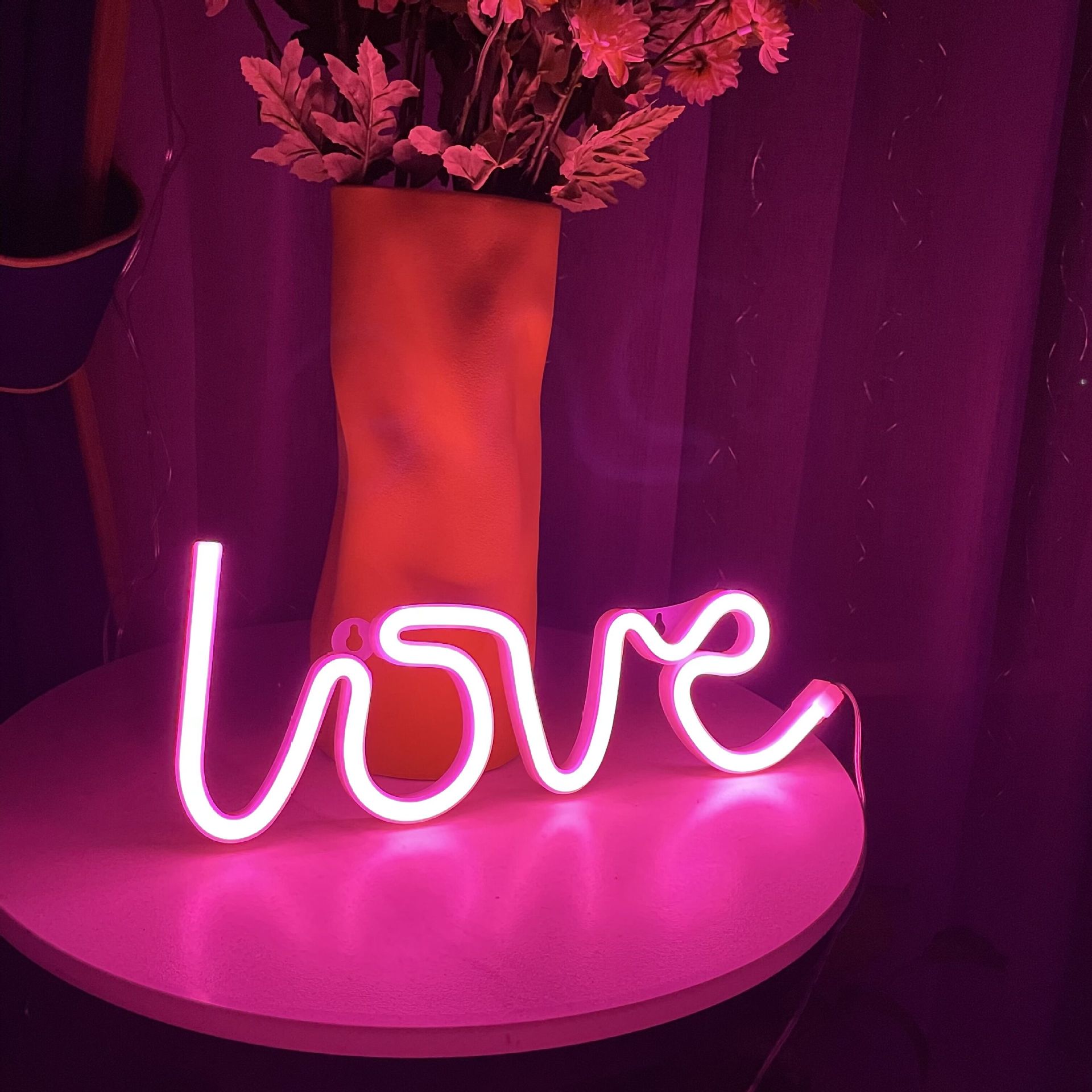 Coeurs Rouges Avec Flèche Néon Led Néon Panneau Usb Lampe Lumière