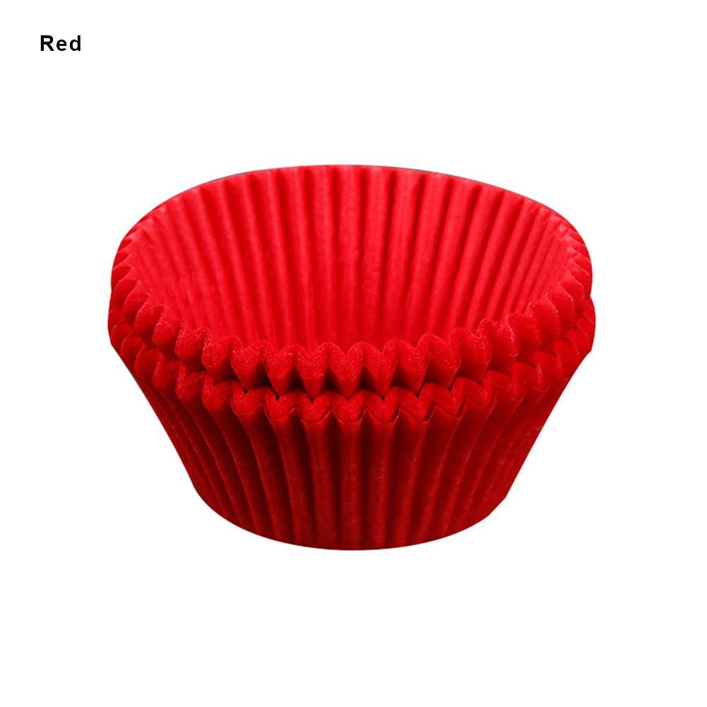 Waasoscon 100 stuks/pak thuis keuken bakgerei taartgereedschap mini papieren cupcakevorm bruiloftspapier muffinvormpjes bakvormpjes: Rood