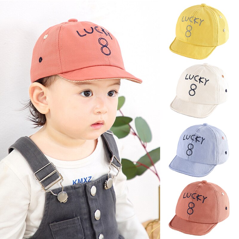 Summer Autumn Baby Cap Letter Number Baby Boy Hat Outdoor Cotton Children Baseball Cap Infant Toddler Peaked Hats