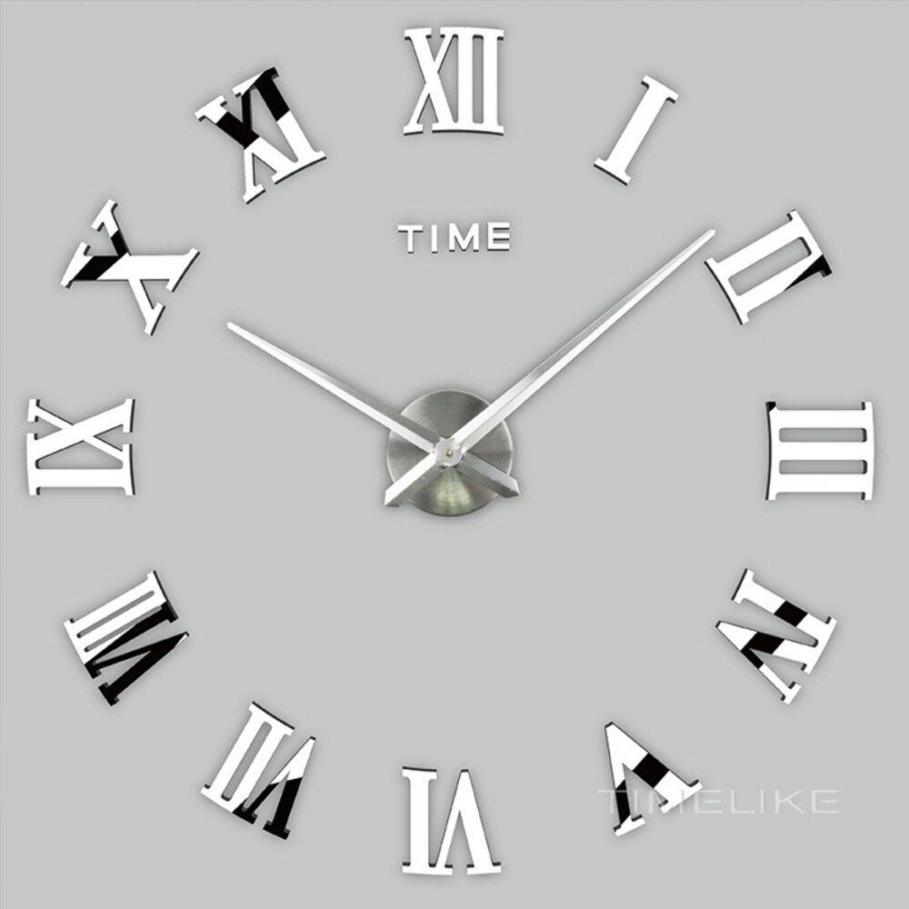 Modern big wall clock living room Roman numeral sticker unique big digital watch Diy decoration wall clock art sticker decals ho