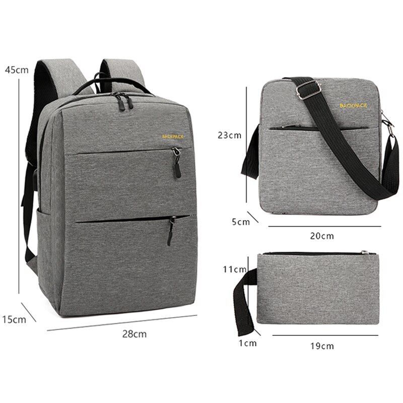 3pcs/lot School Backpack for Students Waterproof Oxford School Backpack Big Capacity Book Backpack