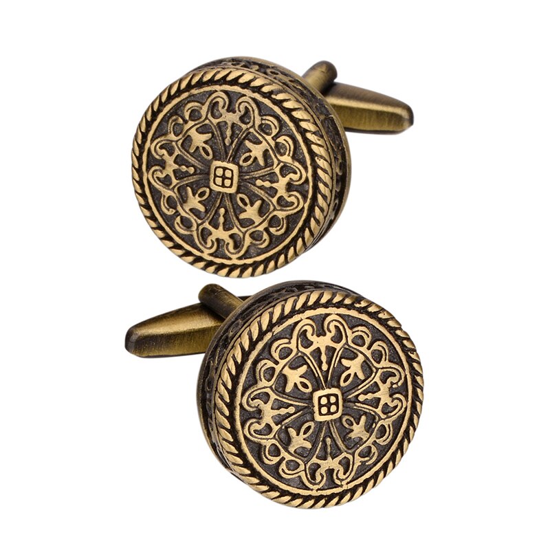 Men's Cufflinks Luxury Exquisite Pattern Bronze Cufflinks French Shirt Cufflinks Decorative Buttons Charm Men's Jewelry