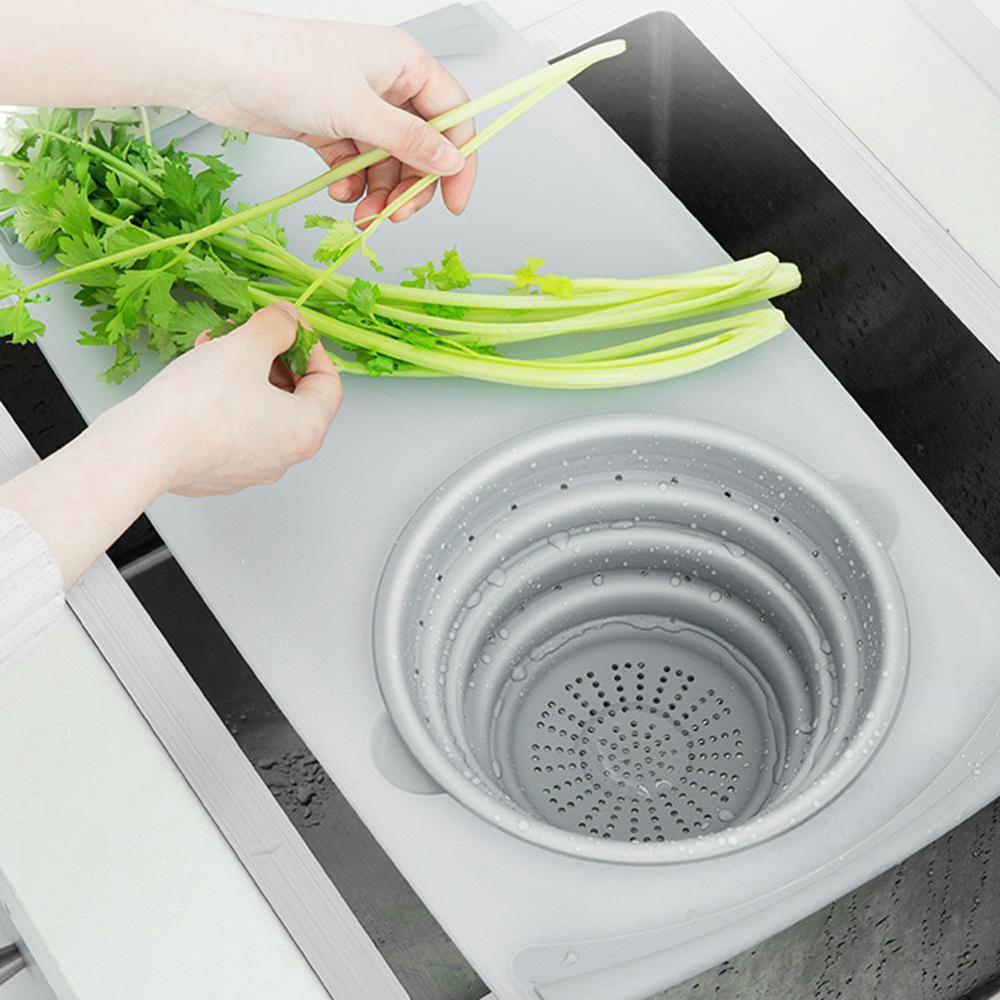 innovativ Multi-Funktionale 3 in 1 Schneidebrett Abnehmbare Klapp Ablauf Korb Waschbecken Schneiden Bord Küche Werkzeuge Waschen Baske