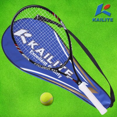 Brand Carbon Tennis Racket Racquet Raquete Carbon Fiber Handle with Strong Flexible Tennis String: Black