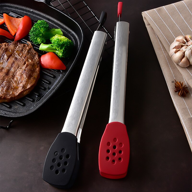 Heat Resistance Kitchen Tong Stainless Steel Food Tongs with Silicone Tips Kitchen Tongs for Cooking