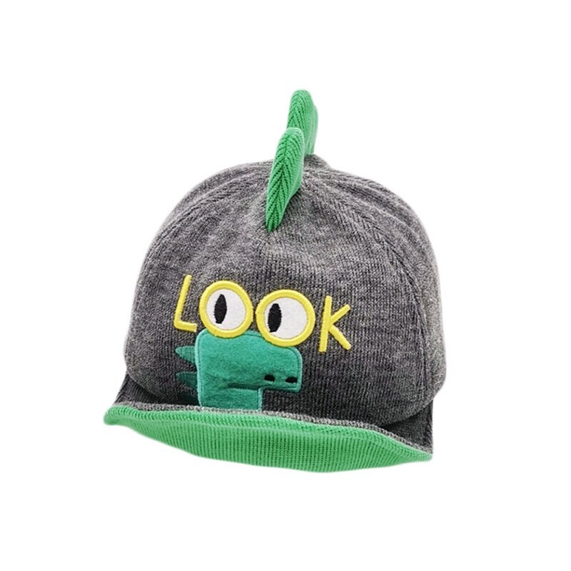 Children Kids Autumn Cute Hat Baby Girl Boy Cute Soft Baseball Cap Breathable Letter Cartoon Visors Hats: Gray