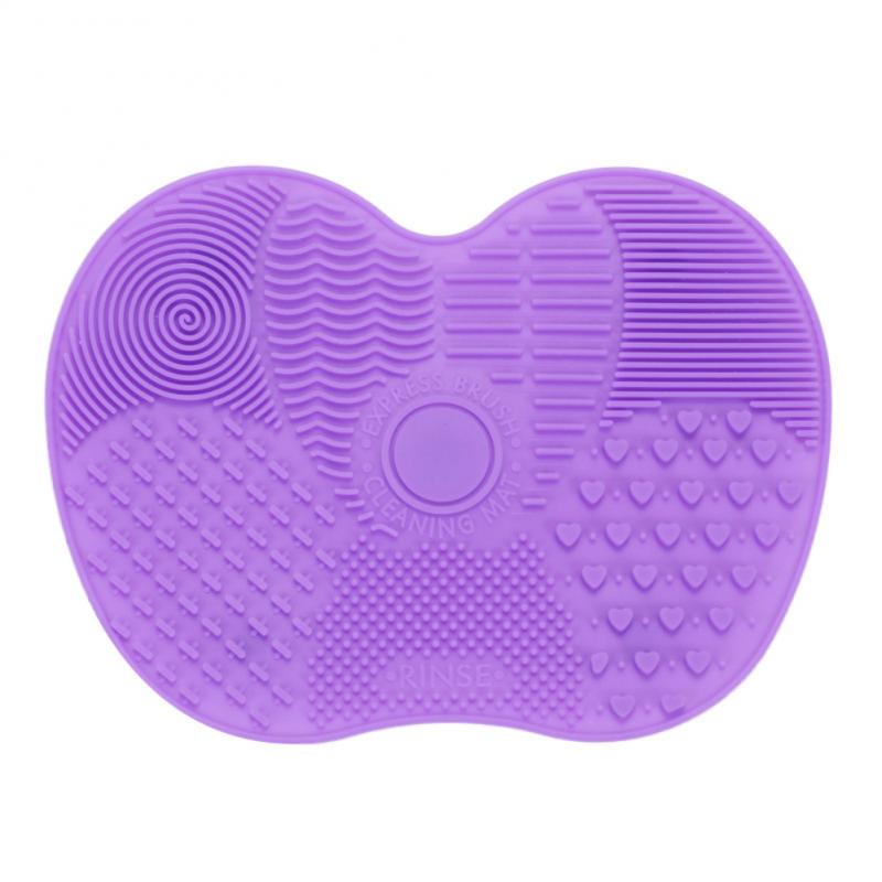 Placa de silicone mágica para pincéis, utensílio para lavar pincéis de maquiagem, ferramenta de limpeza, sombra, base, tapete de limpeza das mãos, 1 peça: light purple