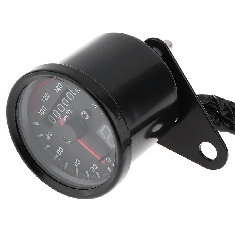 Motorcycle Cafe Racer Speedometer Odometer Gauge 0-160Km/H Instrument with Led Indicator