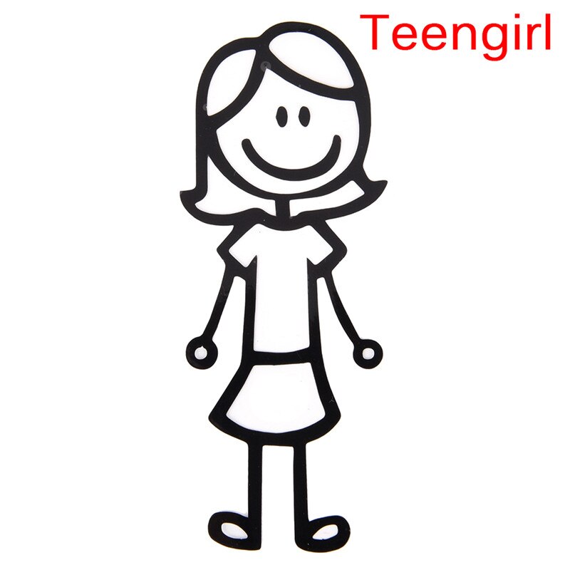 1 Uds. Pegatina personalizada Viny para miembros de la familia, pegatina para coche, adhesivo DIY, adhesivos para ventana de coche, pegatina impermeable para coche: teengirl