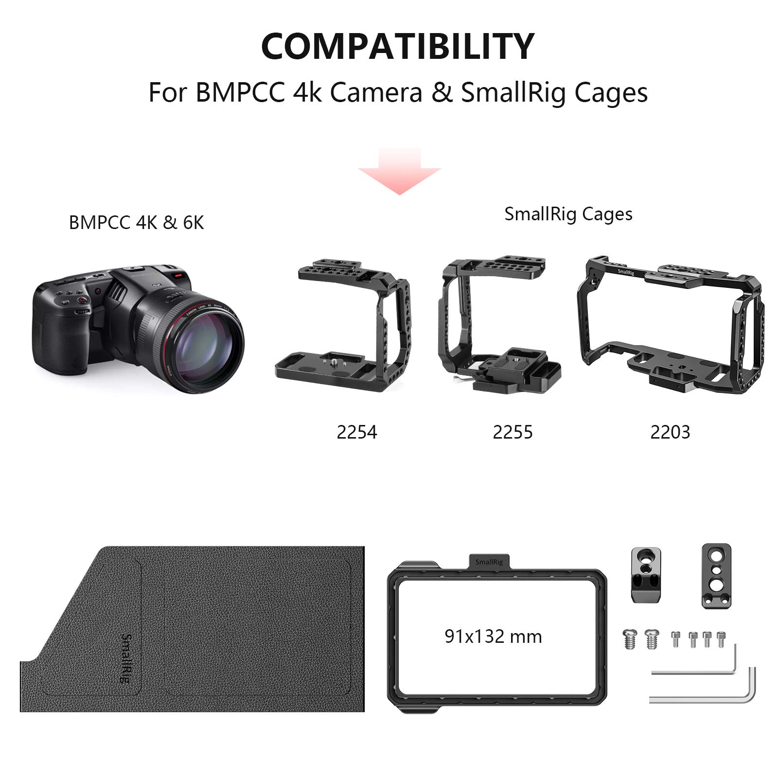 SmallRig Sunhood for BMPCC 4K 6K Sun Hood For Blackmagic Pocket Cinema Camera 4K Video Shooting Sun Shield Hood 2299C
