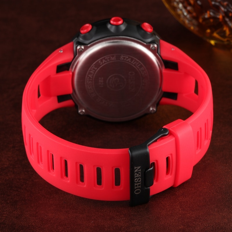 Ohsen Digitale Horloges Waterdichte Rode Mode Elektronische Led Dames Horloge Paar Horloge Voor Vrouwen Mannen Minnaar Sport Horloges