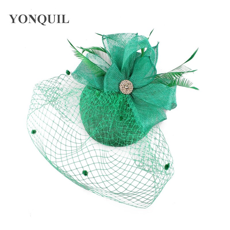 Sinamay Chic cheveux maille accessoires de mariage Fascinator mariée voiles chapeau bandeau femmes dames Occasion casque Net points