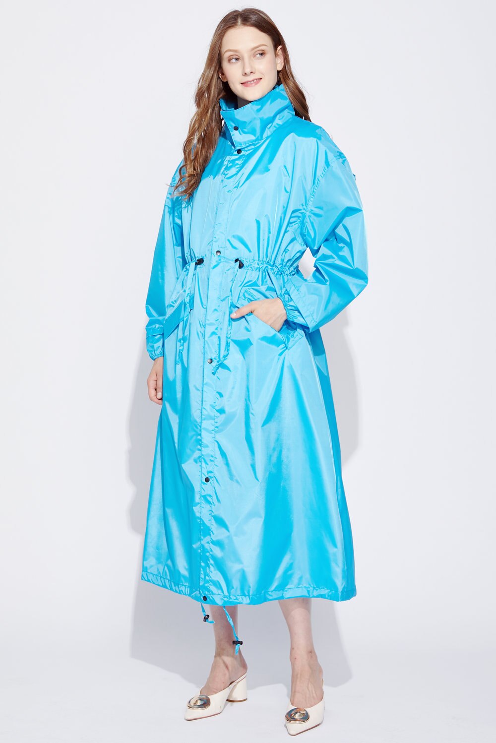 Long Raincoat Women Men Poncho Waterproof Outdoors Tour Rain Coat Poncho Jacket cloak Female Chubasqueros Impermeables Big Size: blue / M