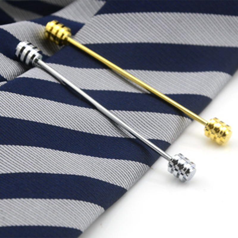 Accesorios de flaca corbata cuello Pin para hombres camisa cuello se mantiene boda cobre plata/oro flaco lazo Collar de alfileres corbata Bar