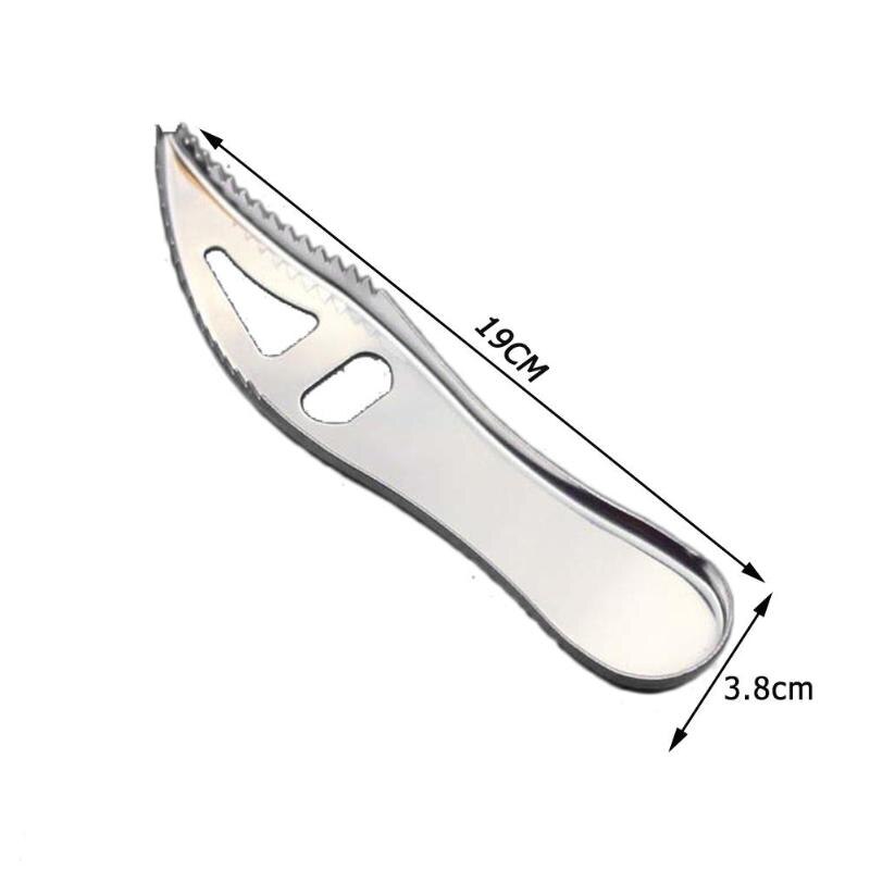 Fisk rengöring kniv fjäll skrapa rostfritt stål kök manuell scaler hyvel borste skrapa skaldjur verktyg remover