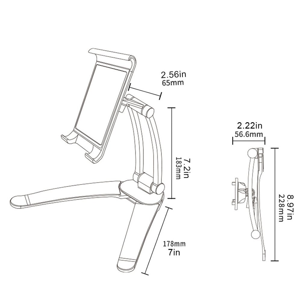 Kitchen Tablet Stand Wall Desk Tablet Mount Stand Fit For 5-10.5 inch Width Tablet Metal Bracket Smartphones Holders