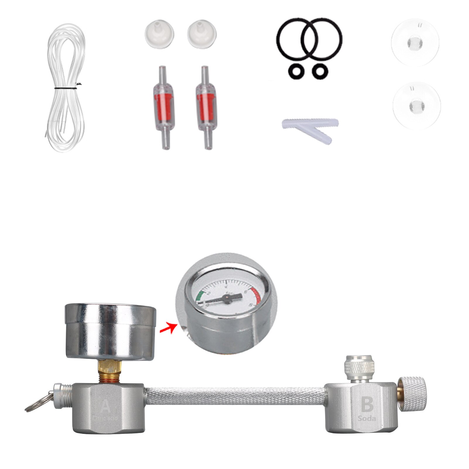 CO2 Aquarium Diy CO2 Generator Systeem Kit Met Bubble Counter Solenoid Terugslagklep Voor Planten Aquarium Aquarium CO2 Diffuser: style 1