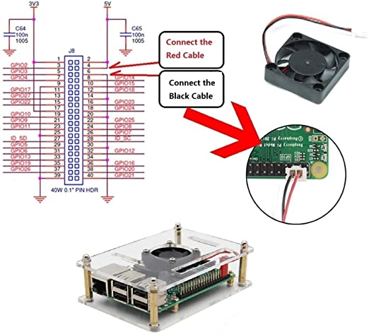 Raspberry Pi 4 Modell B Cluster Fall, raspberry Pi 4 Fall mit Lüfter Kit für Raspberry Pi 4 Modell B (4-Schichten)