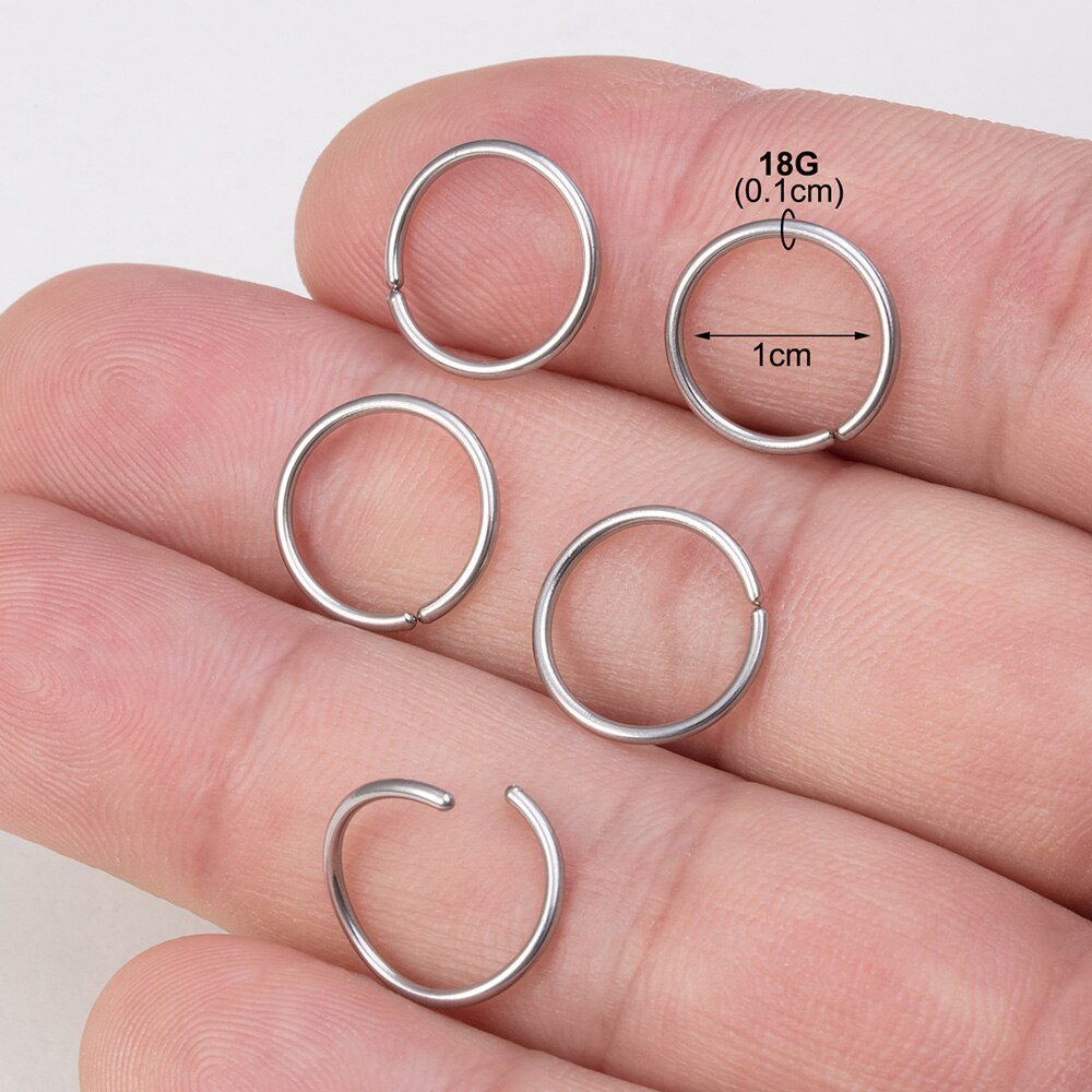 5 uds anillos de nariz para mujer 20G tornillo nariz Stud corazón Luna estrella bola Acero inoxidable narina Piercing tabique cartílago joyería