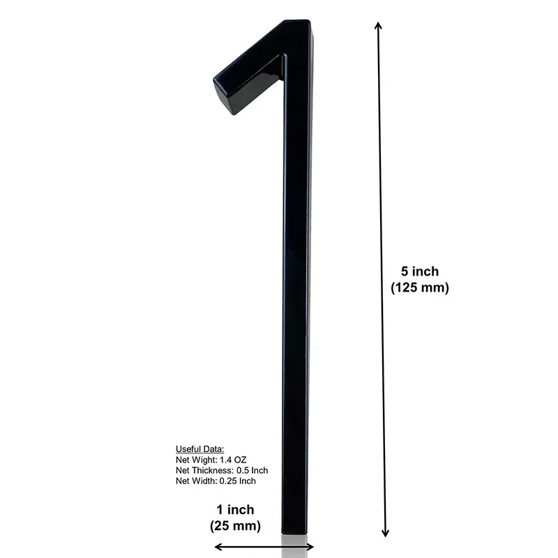 5 tommers flytende husnummer bokstaver store moderne døralfabet hjem utendørs svarte tall adresseplakett dashbord skilt  #0-9 a b: Beige