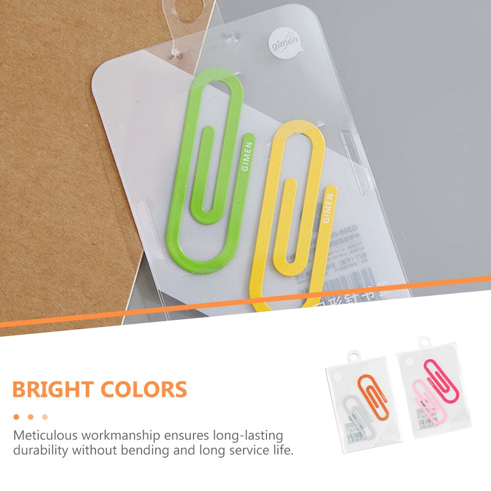 4Pcs Students Paper Clips Mini Paper Clamps Book Marking Paperclips File Paper Clips