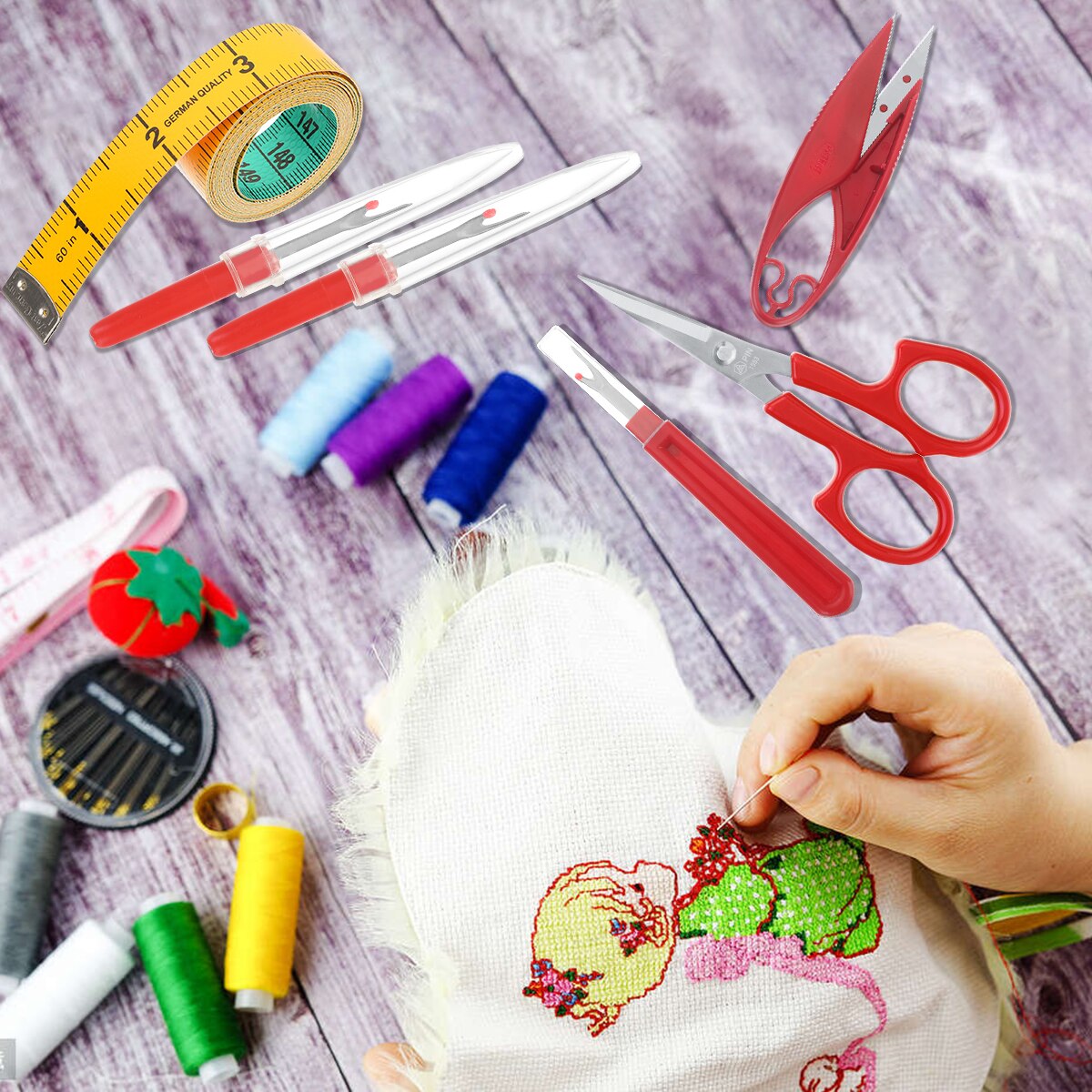 Sewing Seam Ripper Thread Seam Remover Stitch Unpicker Thread Cutter Tool With Trimming Scissors DIY Quilting Sewing Tools Set