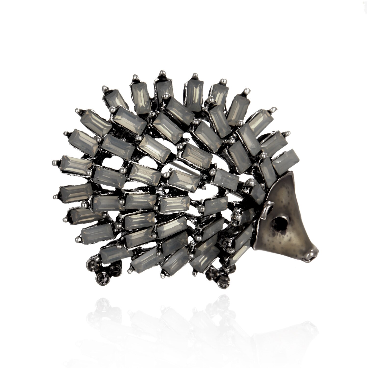 Broche de erizo bonito para mujer, broches de animales con diamantes de imitación de cristal a la , joyería de divertido, ramillete de , 2022: Black Hedgehog