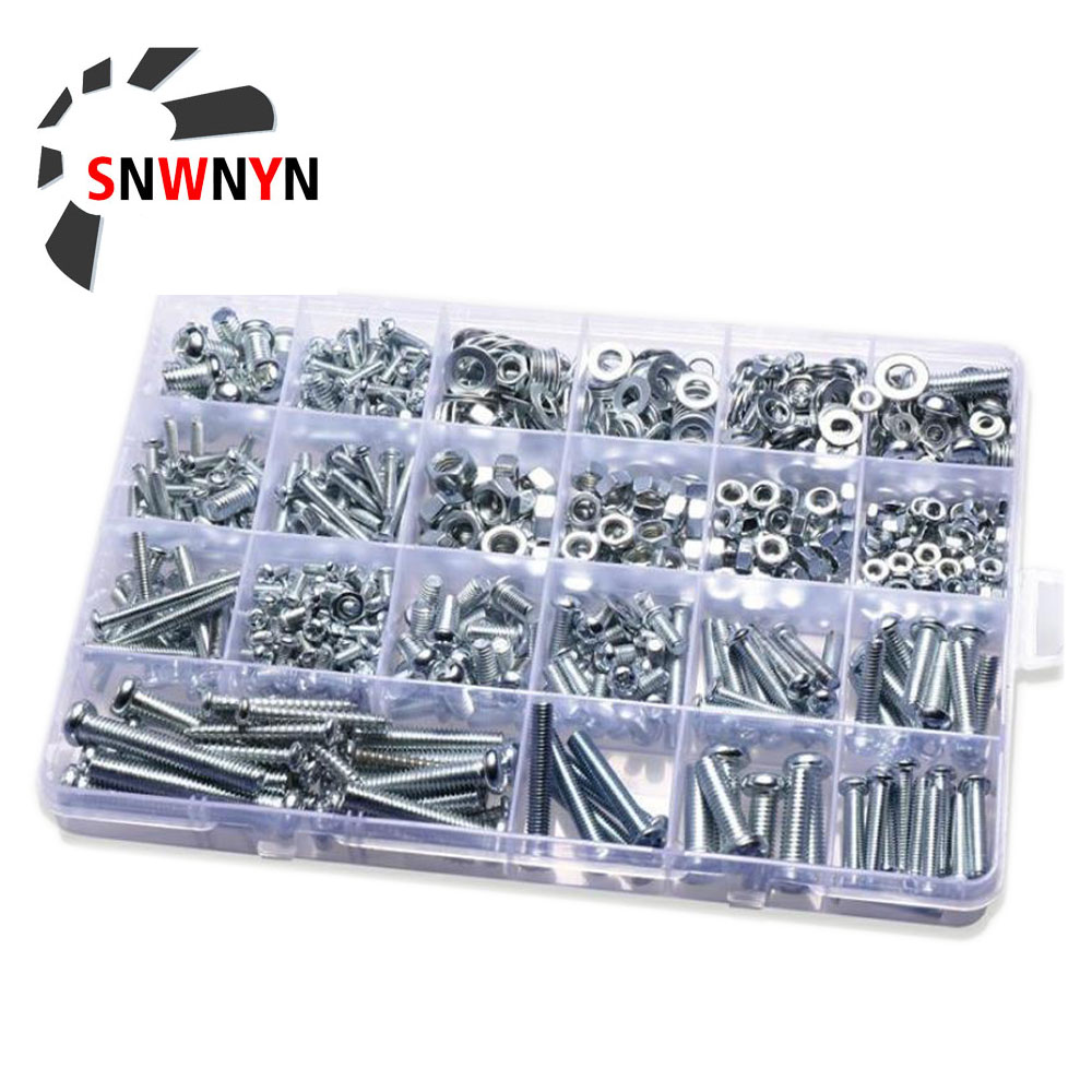 Set M6 Nut And Bolt Stainless Steel DIY Bolts And Nuts M3 M4 M5 Screw Nut Gasket Phillips Head Hex Screw Repair Tool Set Kits