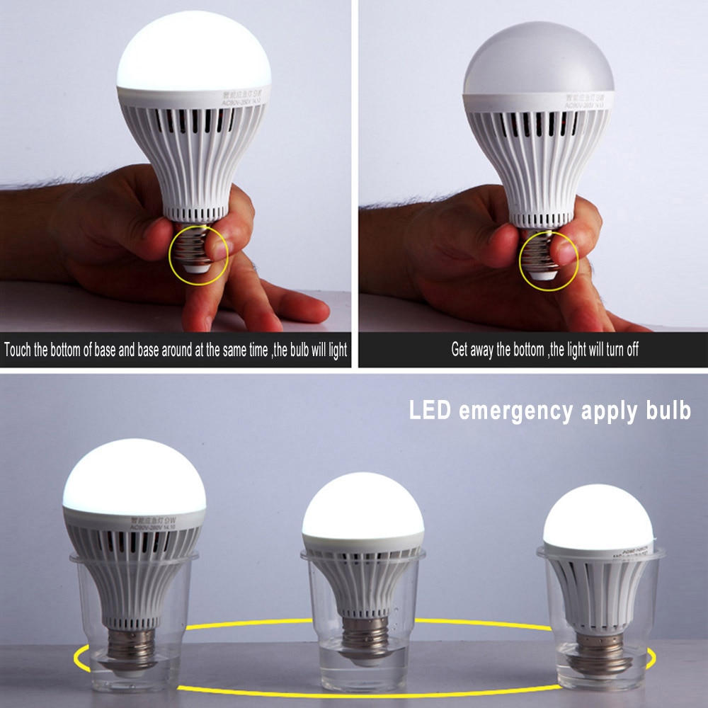 Bombilla LED inteligente E27, luz de emergencia de 5w, 7W, 9W, 85-265v, batería recargable, lámpara de iluminación para exteriores