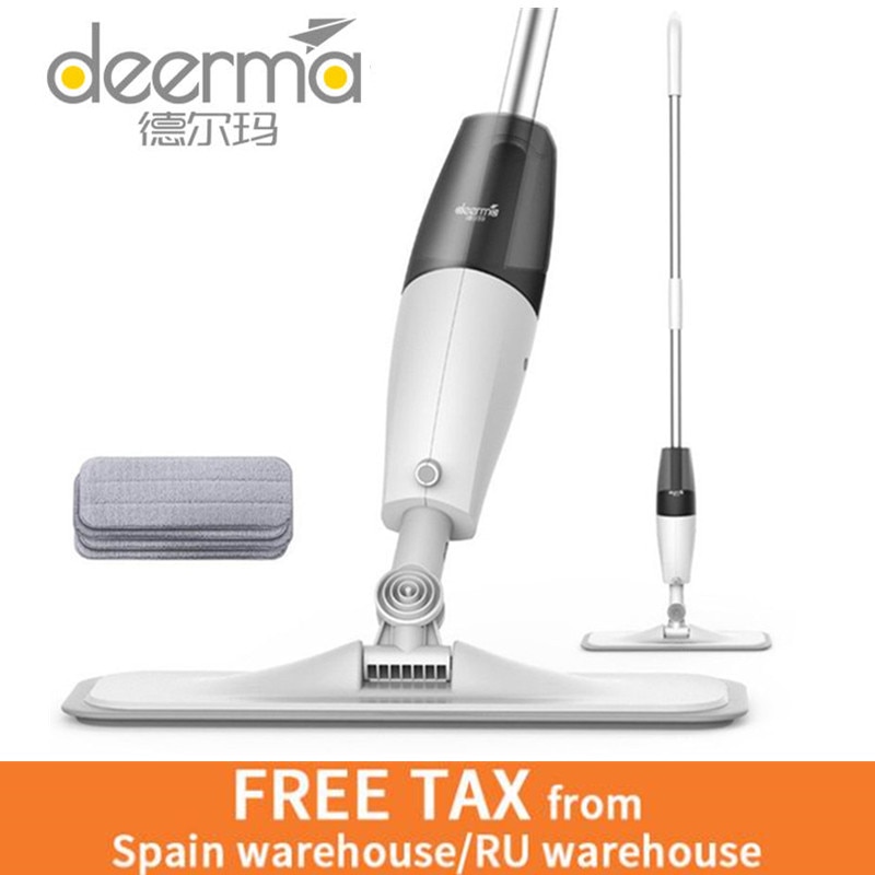 Original Youpin Deerma Water Spraying Sweeper Mijia Floor Cleaner Carbon Fiber Dust Mops 360 Rotating Rod 350ml Tank Waxing Mop