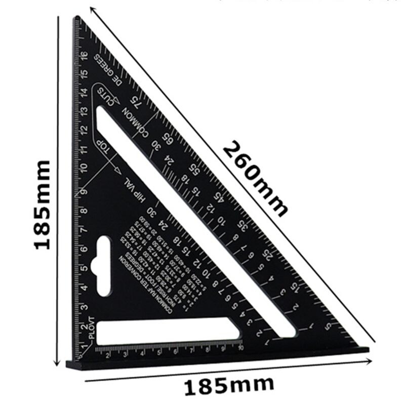 7 tum triangel linjal aluminiumlegering vinkel gradskiva hastighet metrisk / imperial