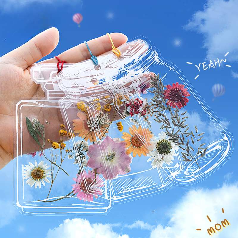 20/12PCS/Set DIY Bookmark For Students Transparent Wishing Bottle Shape Bookmark Scrapbook Sticker Material Small