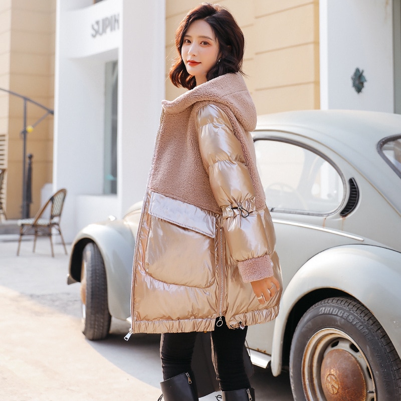 Winter Coat Women Oversize Winter Down Jacket Plus Size Woman Coats Windproof Wool Hooded Thicken Warm Jackets