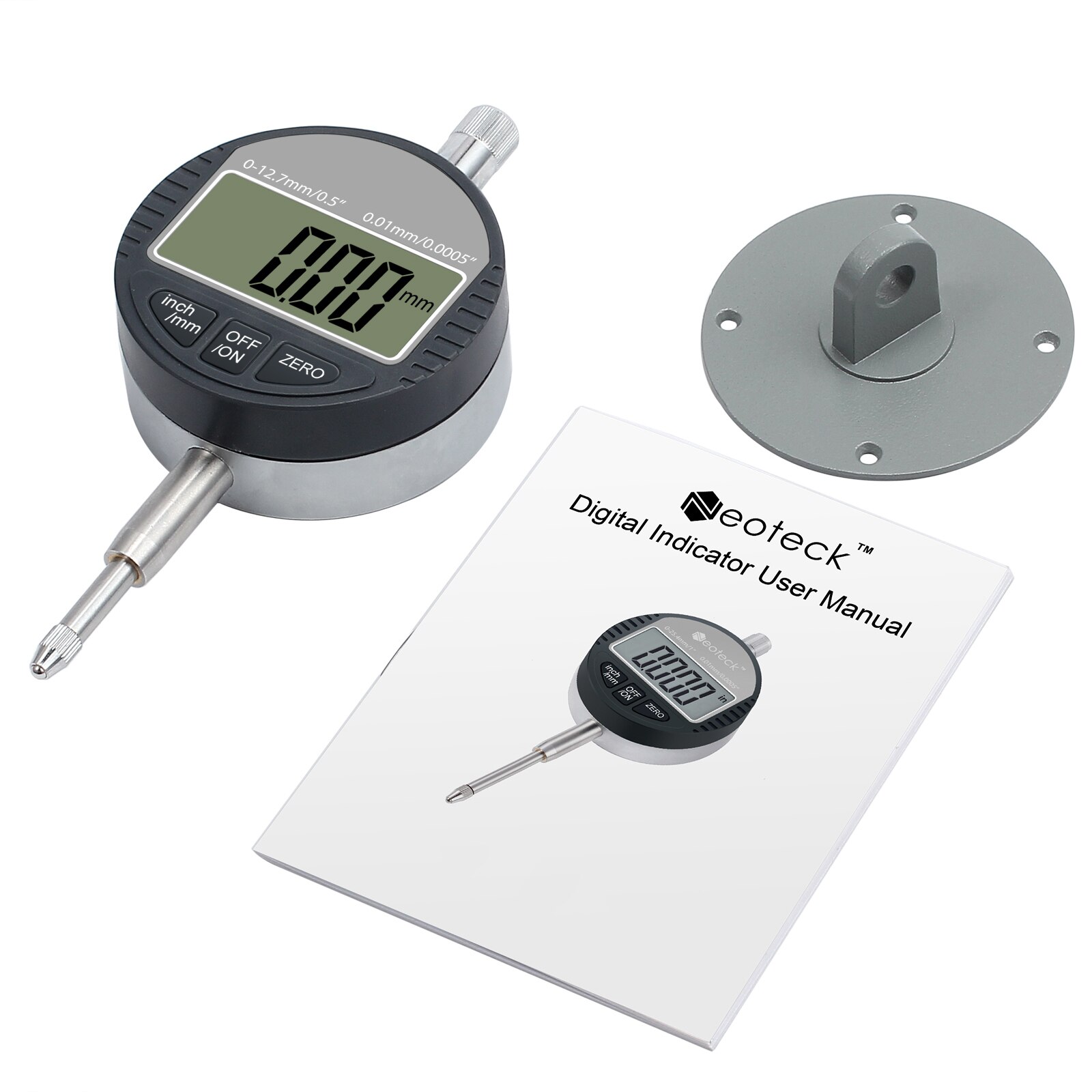 Proster Digital Probe Indicator Dial Test Gauge Range 0-12.7mm/0.5'' DTI Digital Electronic Dial Indicator Measurement Tool