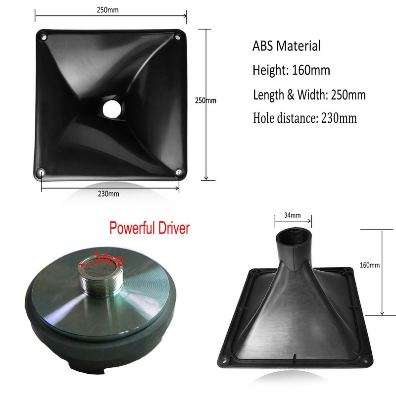 Bocina Tweeter 10x10 pulgadas, controlador de reemplazo de altavoz 3000W Pro Audio 8 ohm para escenario KTV altavoces PA para exteriores