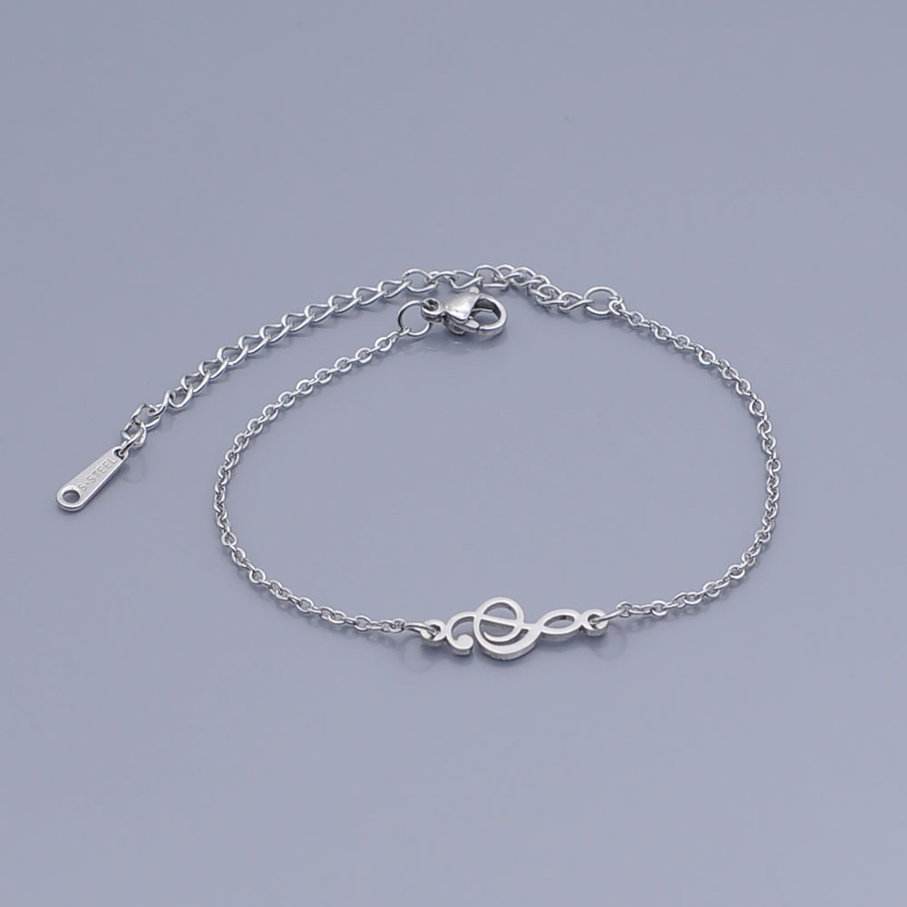 100% Stainless Steel Dainty Music Note Charm Bracelet For Women Super Never Rust