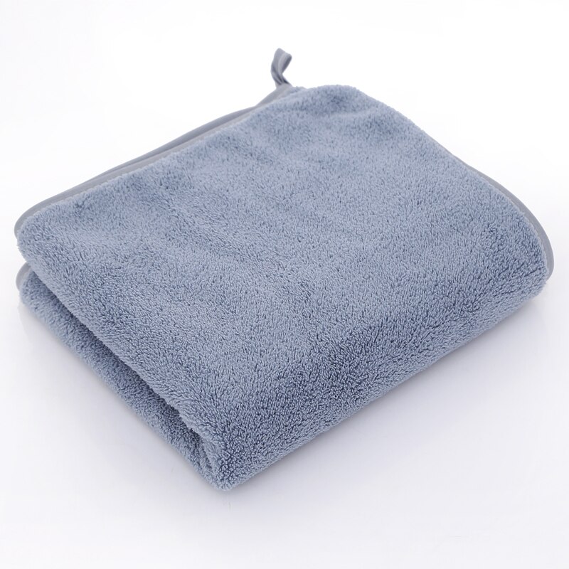 High-density Coral Velvet Towel Solid Color Soft Face Towel Thick Highly Absorbent Household Towel: Blue