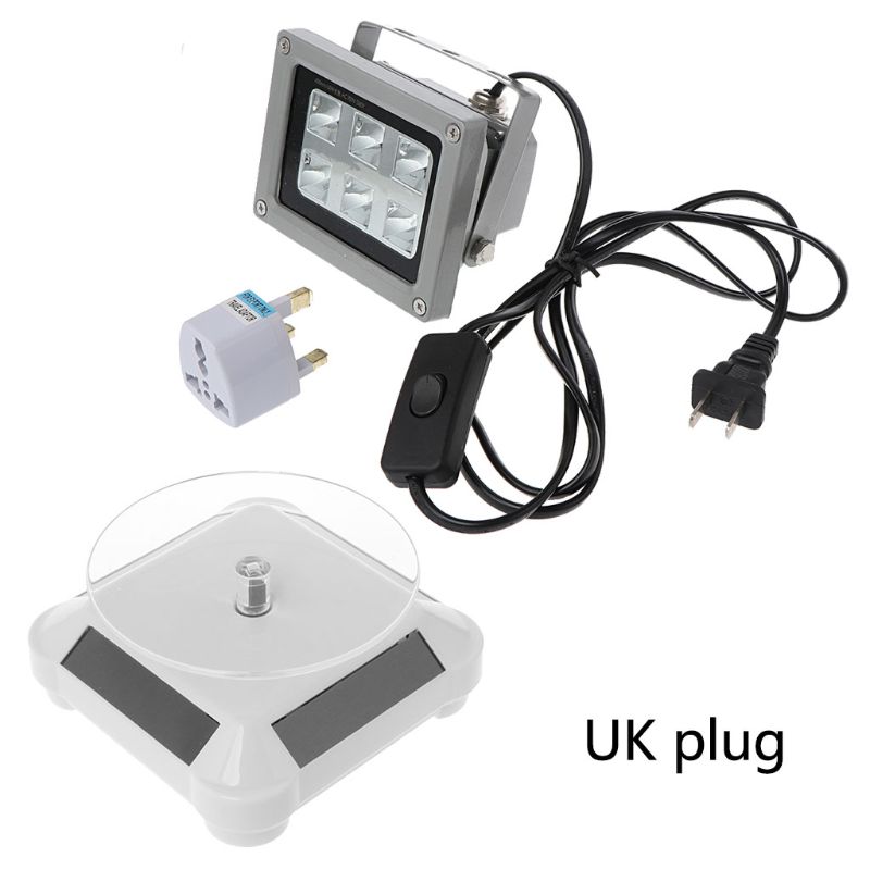 60W UV Resin Solidify Photosensitive Curing Light Solar Powered Rotary Display Stand Turntable Kit for SLA DLP 3D Printer Parts: UK
