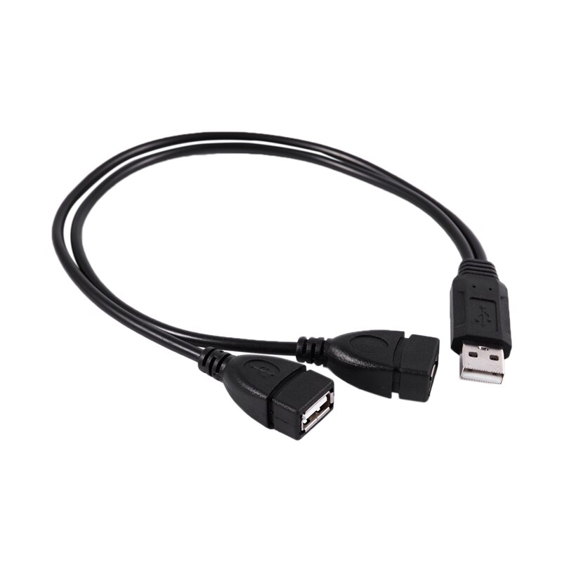 USB 2.0 A Male To 2 Dual USB Female Jack Y Splitter Hub Power Cord Adapter Cable