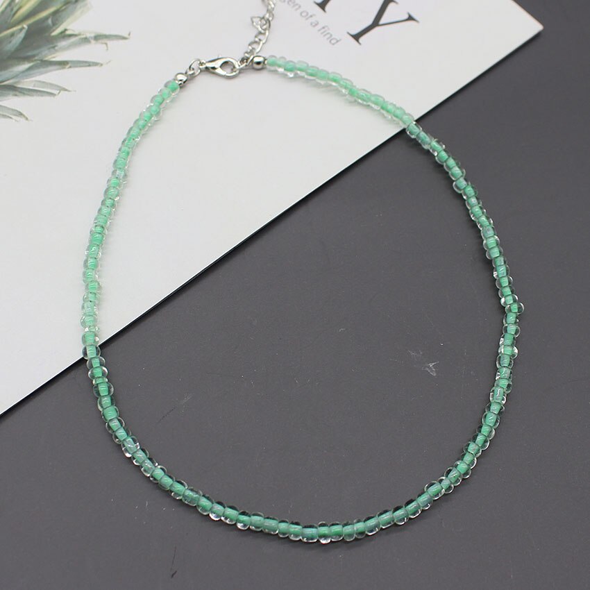 4CM Samen Perlen Böhmen Kurzen Halsband Kette Boho Charme Kragen Rosa Bunte Handgemachte Kragen Halskette Schmuck Femme